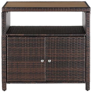 Wicker tuinkast Monscia, WPC-lamellen in houtlook - bruin, Tuin en Terras, Verzenden, Nieuw