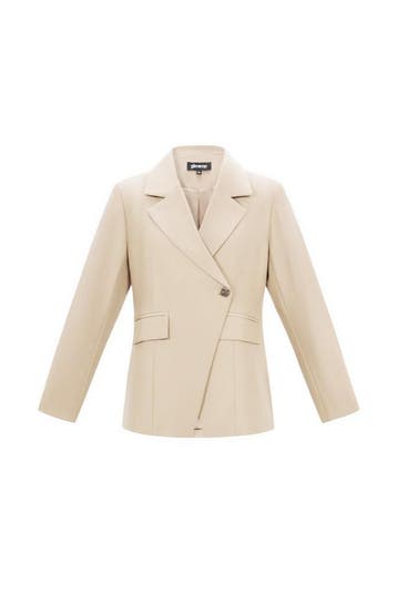 Gekruiste blazer - Beige / L, Kleding | Dames, Verzenden, Nieuw