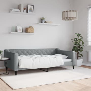 vidaXL Slaapbank 100x190 cm stof lichtgrijs, 100 cm, Eenpersoons, Verzenden, Nieuw