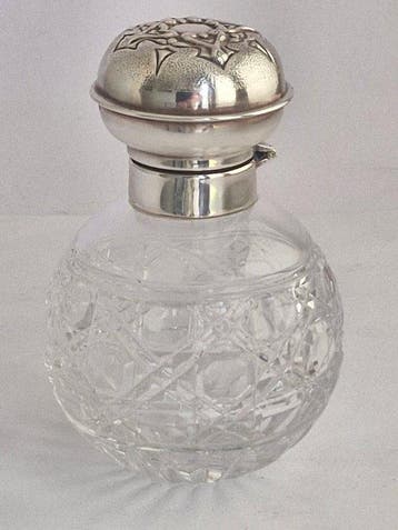 Parfumfles - .925 zilver - Sterling zilver / Kristal