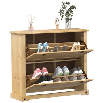 vidaXL Schoenenkast Corona 99x32x85 cm massief grenenhout, Verzenden, Nieuw