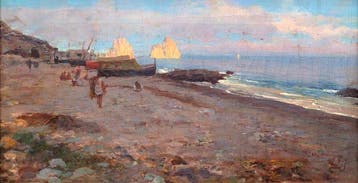 Bernardo Hay (1864 – 1931) - Paesaggio marino, Capri