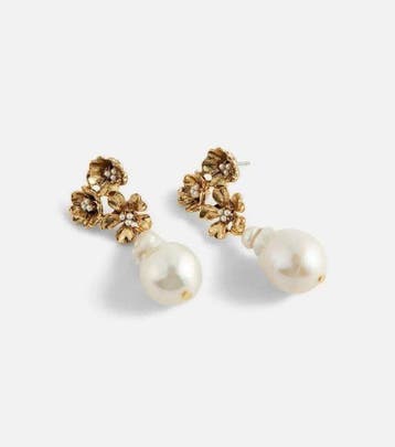 Oscar De La Renta - Verguld - Oorbellen - Parels en