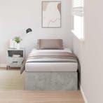 vidaXL Opbergbedframe met opslag Beton Grijs 80 x 200 cm, Verzenden, Nieuw, Grijs, Hout