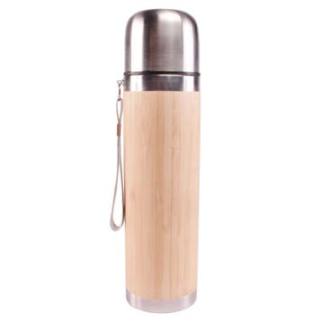 ViaMondo Thermosfles 0.5L Bamboe, Ophalen of Verzenden, Nieuw