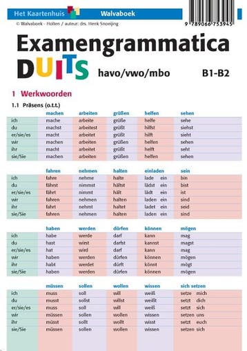 Examengrammatica Duits / havo/vwo/mbo B1-B2 / Taalkaarten, Verzenden, Zo goed als nieuw, Drs. Henk Snoeijing