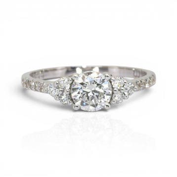Ring - 18 karaat Witgoud - 1.05ct. tw. Diamant (Natuurlijk), Nieuw