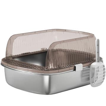 Kattenbak Van Roestvrij Staal, Katten Toilet Met Hoge Rand,, Verzenden, Nieuw