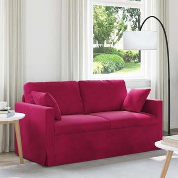 vidaXL Bank Wijnrood 158 x 78 x 80 cm Fluweel, Huis en Inrichting, Banken | Bankstellen, Verzenden, Nieuw, Stof, Minder dan 150 cm