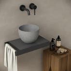 Toiletmeubel frame zwart plateau eiken zwart inclusief, Verzenden, Nieuw