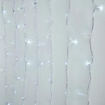 2dekans | Gordijnverlichting - 240LED - 225x150cm - koel wit, Diversen, Kerst, Ophalen of Verzenden, Zo goed als nieuw
