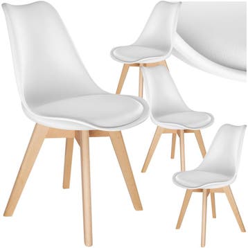 Eetkamerstoelen Frederikke - wit, Set van 4, Verzenden, Nieuw