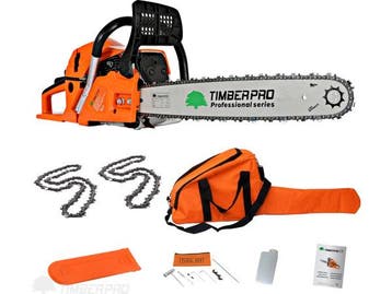 Veiling - Timberpro benzine kettingzaag 3.6PK 62cc, Doe-het-zelf en Verbouw, Gereedschap | Zaagmachines, Nieuw