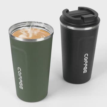 RVS Thermo Koffiebeker - Lekvrij Reizen - 380/510ML, Verzenden, Nieuw