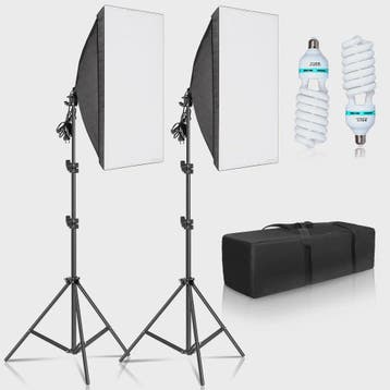 Professionele Softbox Verlichtingskit 50x70cm met E27 Lampen, Verzenden, Nieuw