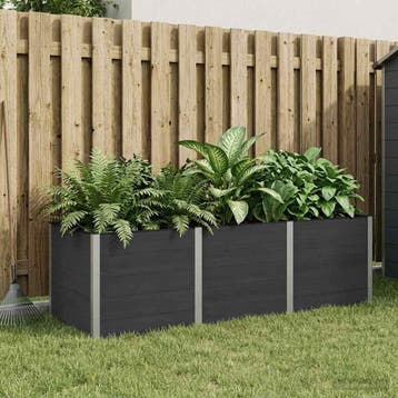 vidaXL Verhoogde plantenbak Zwart 300 x 100 x 91 cm WPC en, 100 cm of meer, Verzenden, Nieuw, 60 cm of meer
