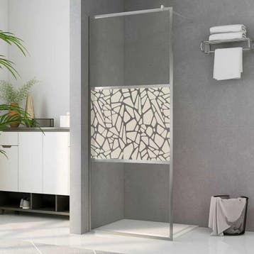 vidaXL Inloopdouchewand met stenenmotief 115x195 cm ESG-glas, Verzenden, Nieuw