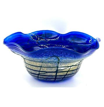 Middentafel - Kom met golvende rand - Tsjechisch kunstglas