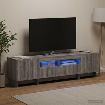 vidaXL 5-delige LED TV-kast Grijs Sonoma Bewerkt hout, Minder dan 50 cm, Verzenden, Nieuw, Minder dan 100 cm