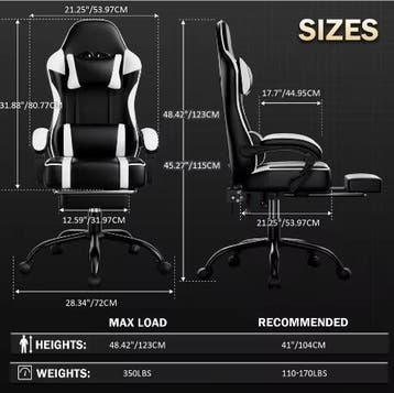 Ergonomische Gamingstoel met Voetsteun en Hoge Rugleuning, Huis en Inrichting, Bureaustoelen, Verzenden, Nieuw