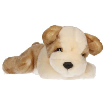 Pluche Bulldog puppy knuffel - creme/lichtbruin - 25 cm, Verzenden, Nieuw