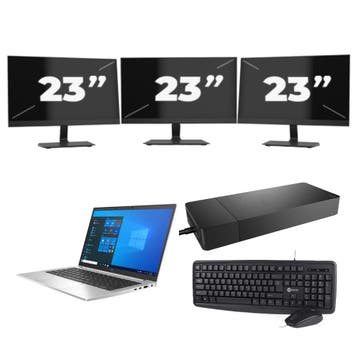 HP EliteBook 830 G8 -   i5-11e 8GB  - 256GB  + 3x 23 inch, Computers en Software, Windows Laptops, Qwerty, Verzenden, 8 GB, 13 inch