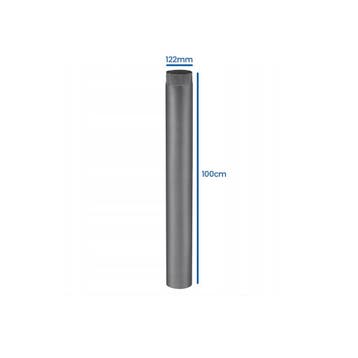 Kachelpijp Zwart | 100cm | 120mm | OP=OP, Hoog rendement (Hr), Minder dan 60 cm, Ophalen of Verzenden, 80 cm of meer