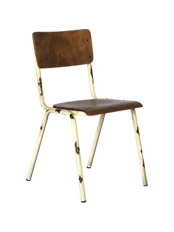 Stoel Old School - Stapelbaar - Vintage Crème - Hout - G-Lin, Verzenden, Nieuw in verpakking