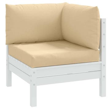 vidaXL Palletkussens 3 st stof gemêleerd beige, Verzenden, Nieuw, Beige