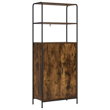 vidaXL buffetkast Gerookt eiken 40 x 33 x 161 cm Bewerkt, Minder dan 50 cm, Verzenden, Nieuw, Minder dan 100 cm