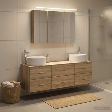 vidaXL Badkamermeubelset 4 st Sonoma Eiken Bewerkt hout en, Verzenden, Nieuw