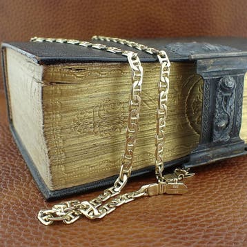 Gouden marineschakel ketting, Ophalen of Verzenden, Gebruikt, Overige kleuren, Goud