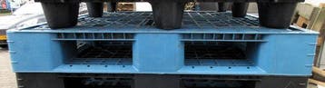 Kunststof Pallet, B110 x D110 x H15cm, blauw, Gebruikt