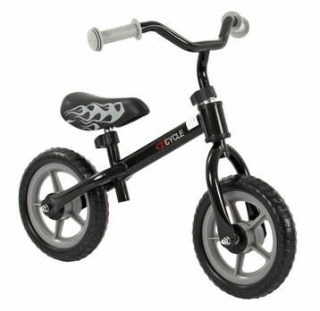 2Cycle Loopfiets - Zwart-Grijs, Kinderen en Baby's, Speelgoed | Buiten | Voertuigen en Loopfietsen, Verzenden, Nieuw, Loopfiets