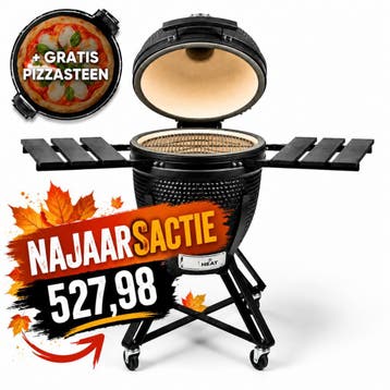 HEAT Kamado Fyregg 18 Zwart met gratis afdekhoes, Verzenden, Nieuw, Heat