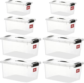 Opbergboxen set 8st | Transparant | Retourdeal 60% Korting, Huis en Inrichting, Woonaccessoires | Schalen en Manden, Kunststof