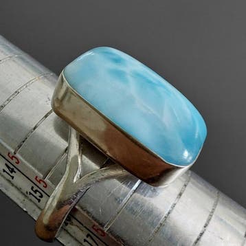 Hoogwaardige larimar op massief zilver 925. Handgemaakte