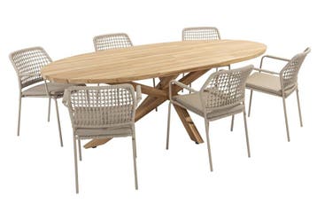 Taste by 4 Seasons Barista tuinset latte met Prado teak, Tuin en Terras, Ophalen of Verzenden, Nieuw