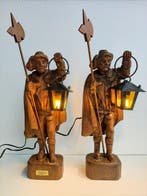 Tafellamp (2) - Hout, Metaal, Glas - SERENOS, Antiek en Kunst