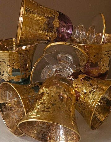 ISMIE LUX - Drinkservies (6) - alle vol goud onvergelijkbare