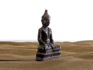 Miniature Bronze Buddha Shakyamuni - Late Ava or Pagan Style