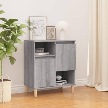 vidaXL Dressoir 60x35x70 cm bewerkt hout grijs sonoma, Huis en Inrichting, Verzenden, Nieuw, 50 tot 100 cm, 25 tot 50 cm