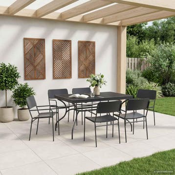 vidaXL Uiterbreidbare Mesh Eettafel Antracietkleurig 212 x, Verzenden, Nieuw, Metaal
