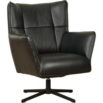 Leren draaifauteuil Lovely, Nieuw, Ophalen of Verzenden, 75 tot 100 cm, Eigentijds, Modern, Retro, Vintage