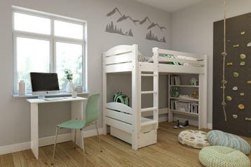 Rockwood® Hoogslaper Pepijn Wit, Kinderen en Baby's, Kinderkamer | Stapelbedden en Hoogslapers, Ophalen of Verzenden, Nieuw, Hoogslaper