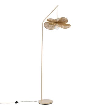 Art Deco vloerlamp beige met beige kap - Nest, Huis en Inrichting, Lampen | Vloerlampen, Verzenden, Nieuw, Art Deco