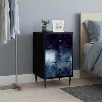 vidaXL Nachtkastje RAALTE Zwart eiken 36 x 33 x 61 cm, Minder dan 45 cm, Verzenden, Nieuw, 55 tot 70 cm