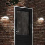 vidaXL Buitenwandlampen 2 st LED met sensors gegoten, Verzenden, Nieuw, Aluminium, Wandlamp