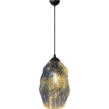 LED Hanglamp - Meteorum - Ovaal - Chroom Glas - E27, Huis en Inrichting, Lampen | Hanglampen, Ophalen of Verzenden, Nieuw, Glas