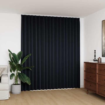 vidaXL Gordijn verduisterend met haken 290x245 cm zwart, Huis en Inrichting, Stoffering | Gordijnen en Lamellen, Verzenden, Nieuw